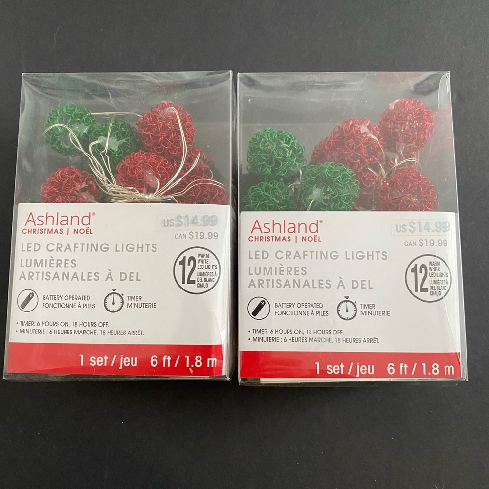 Ashland LED battery operated NIB globe Christmas lights